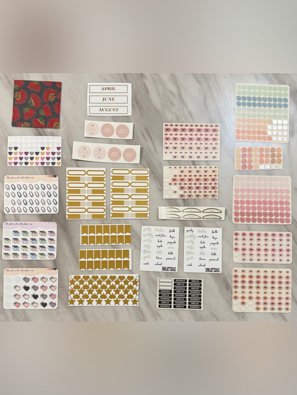 Assorted Planner Stickers & Journaling Card